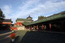 aka The Temple of Heaven. View of the red and green rooved architecture within the complex