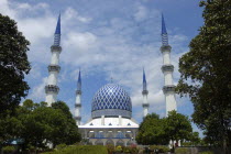 The Sultan Salahuddin Mosque aka the Blue Mosque with large blue dome