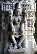 Decorative carved marble figure at one of the Dilwara Temples