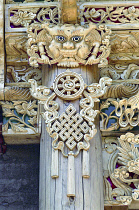 Detail of carved ornamental Guardians made to protect the Temple