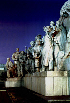 View of the Monument to the Peoples Heroes illuminated at night