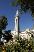 Plaza del Triunfo with statue a top of tall column