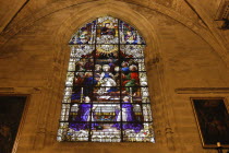 Stained glass window of Seville Cathedral