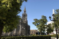 View of Seville cathedral and La Giralda tower