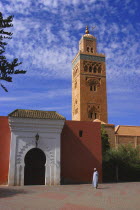 Koutoubia Mosque entrance gate and minaret