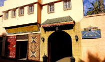 Morocain Restaurant facade and sign with entrance arch