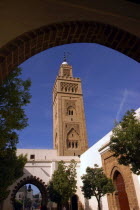 Minaret seen through archway