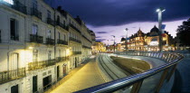 Montpellier.  Place de La Comedie  illuminated at night.