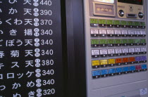 Shimbashi. Close up of a Restaurant Ticket vending machine