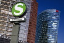 S Bahn or Railway station sign in Potsdamer Platz