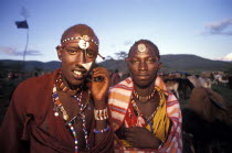 Maasai moran at an initiation ceremony into manhood