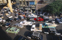 Street scene and congested traffic.