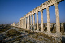 Historical site above the village of Qalaat Mudiq.  Colonnaded street.