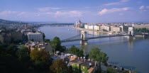 View over city and the Chain Bridge