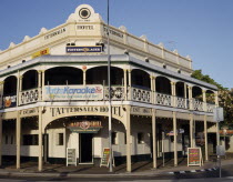 Tattersalls Hotel a traditional timber building with a wrought iron balcony and a Karaoke bar inside