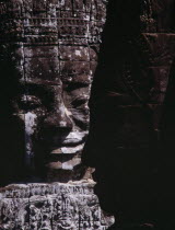 The Bayon.  Detail of massive stone face.