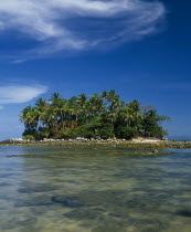 Small islet covered in trees and vegetation near Nai Yang Beach.Andaman Coast