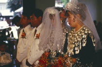 Jinghpaw wedding with Bride and Groom at Geis memorial churchBurma Myanmar Baptist convention