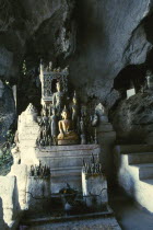 Tham Ting Cave filled with Buddha images