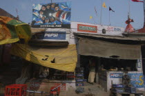 Durga Mundir temple tea shop with Pepsi signs