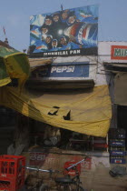 Durga Mundir temple tea shop with Pepsi signs