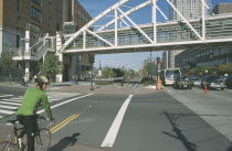 Cycle lanes next  to the West Side highway