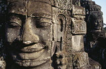 Bayon Temple detail of two of the four faced towersAsian Cambodian Kampuchea Religion Southeast Asia 2 4 History Kamphuchea Religious