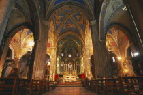 Santa Maria sopra Minerva  13th century Gothic church.  Interior view of vaulted nave.