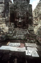 The Bayon.  Rubbings of the wall carvings for sale.