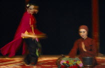 Two performers on stage of youth theatre