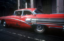 Old red 1950 s US car