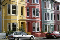 Brightly coloured terraced Kemp Town houses in Chesham Street