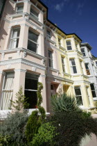 Brightly coloured terraced Kemp Town houses in Chesham Street