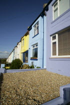 Brightly coloured terraced houses on Bear Road