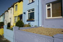 Brightly coloured terraced houses on Bear Road