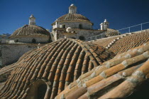 Domed and tiled roof of San Francisco Monastery dating from c. 1707.