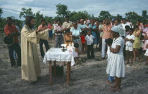 Open air Catholic mass. Brasil Brazil