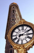 Flat Iron Building and clock on 5th Avenue