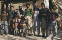 Group portrait of men and boys of Chitral family.