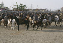 Bouskatchi match.Buzkashi