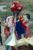 Voodoo priest at Ra Ra dance. The Voodoo years comes to a climax at Lent and Easter