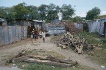 Bower Bank Transit Camp.  Children in poor housing area.