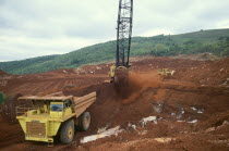 Machinery at work in Bauxite mineQuarry