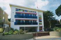 Colourful apartment block called Lucys hill.  Art Deco Style