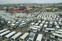 Uganda, Kampala, Looking down on the Taxi Matatu park.