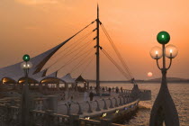 Sun set on the Corniche promenade.Holidays  Tourism  Travel United Arab Emirates