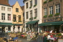 Restaurants and cafes in Eiermarkt near the Markt  Square.Travel  Holidays  Tourism  Leisure  Dining  Flemish Region