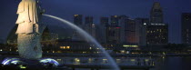 Night time view of the Esplanade - Theatres on the Bay complex from Merlion Park.SkylinePanoramaFountainIconTravelTourism