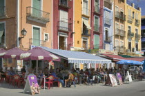 Colourful cafes near the beach.  MediterraneanTravelTourismHolidaysCafes