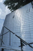 Zinc clad facade of the Jewish Museum designed by Polish architect Daniel Libeskind in 1998 and opened in 2001.